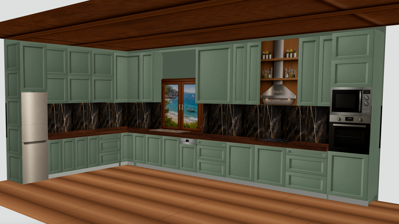 Cambia puertas, encimera y salpicadero en la misma cocina